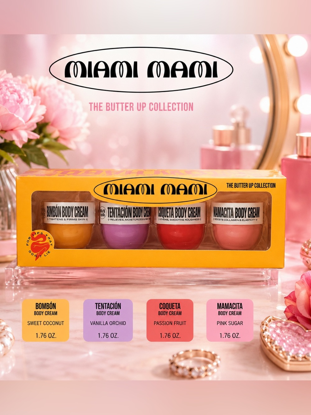 Miami Butter Up Collection - Pink, Purple, Red & Peach Body Cream Set